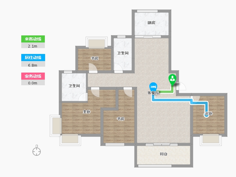 陕西省-宝鸡市-华厦中央公园-115.62-户型库-动静线