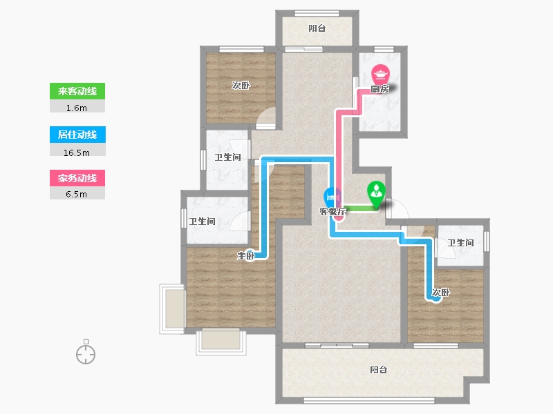 陕西省-宝鸡市-华厦中央公园-114.39-户型库-动静线