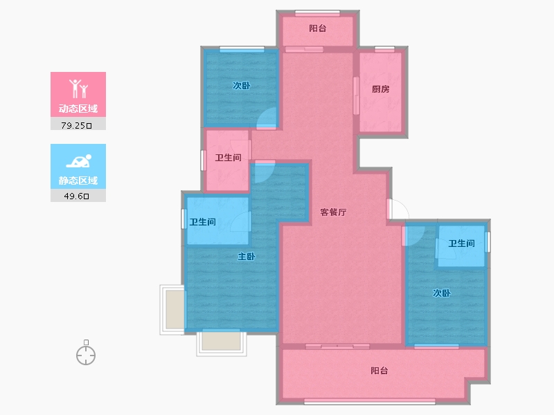 陕西省-宝鸡市-华厦中央公园-114.39-户型库-动静分区