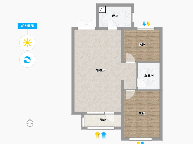 河北省-廊坊市-上邦壹號院-64.11-户型库-采光通风