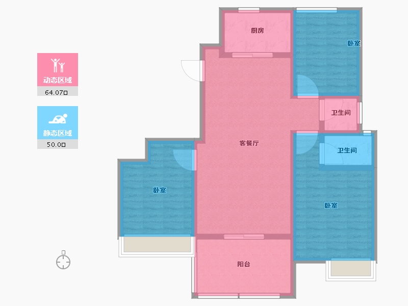 河南省-鹤壁市-龙门云溪学府-102.41-户型库-动静分区