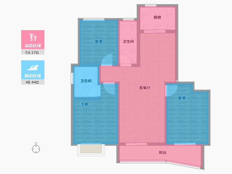 河南省-鹤壁市-锦绣新苑-96.01-户型库-动静分区