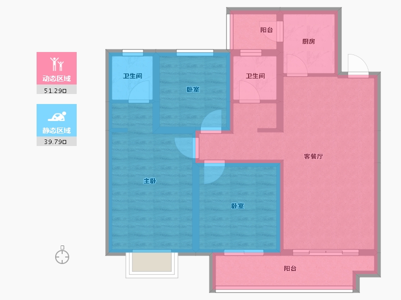 四川省-巴中市-明发文旅城-80.06-户型库-动静分区