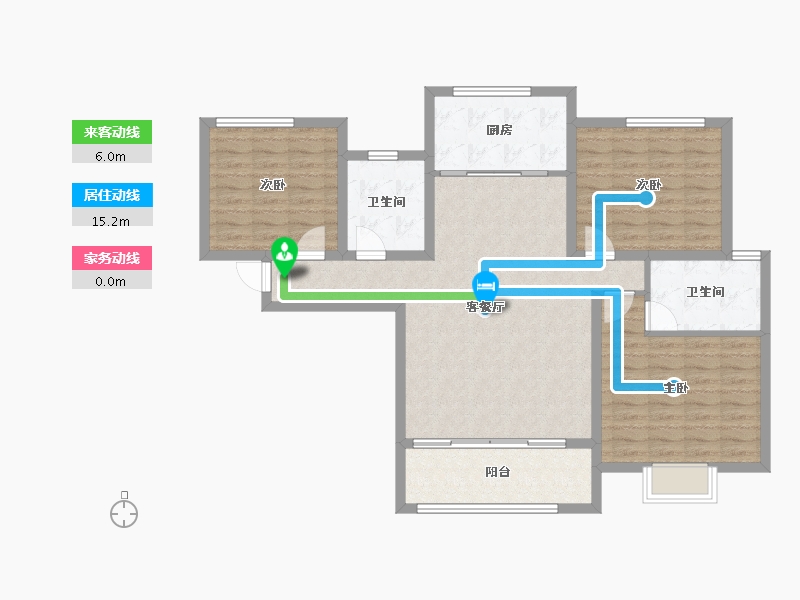 陕西省-宝鸡市-世纪景元东区-103.08-户型库-动静线