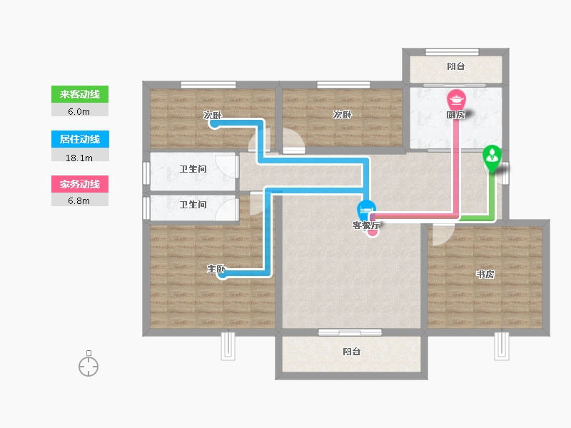 陕西省-宝鸡市-盛世锦园-113.21-户型库-动静线