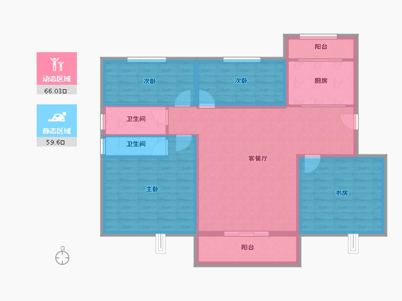 陕西省-宝鸡市-盛世锦园-113.21-户型库-动静分区