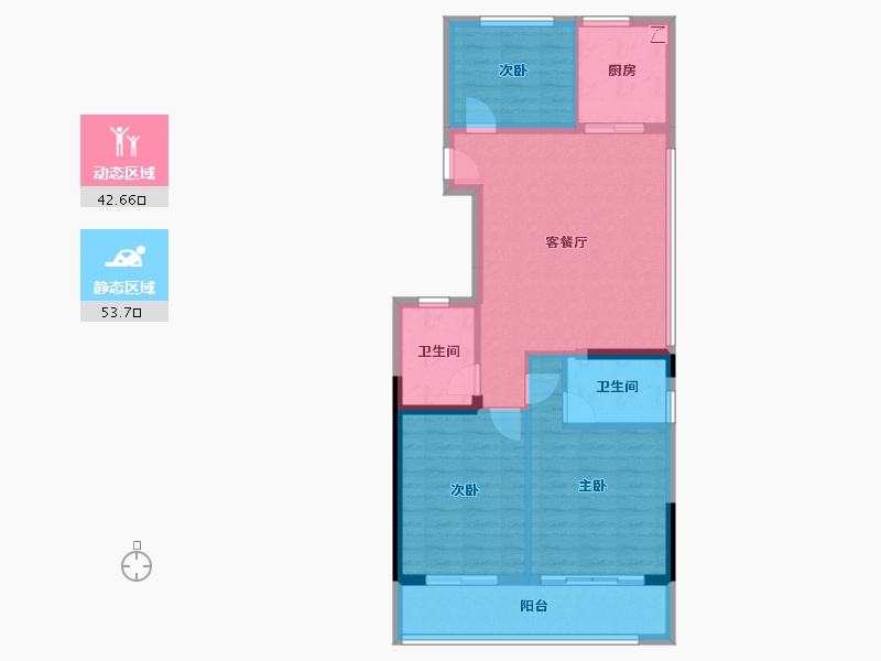 贵州省-遵义市-绿城月映江南-86.85-户型库-动静分区