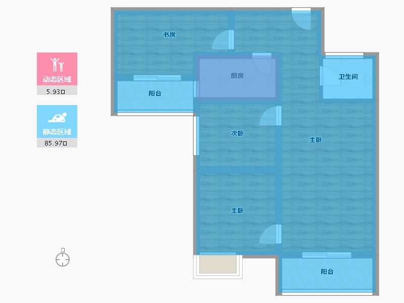 贵州省-遵义市-兴茂财富中心-75.69-户型库-动静分区