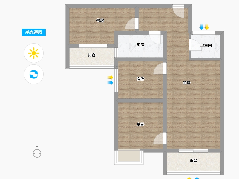 贵州省-遵义市-兴茂财富中心-75.69-户型库-采光通风