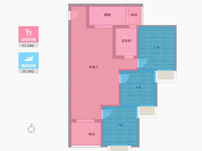 贵州省-遵义市-兴茂财富中心-73.63-户型库-动静分区