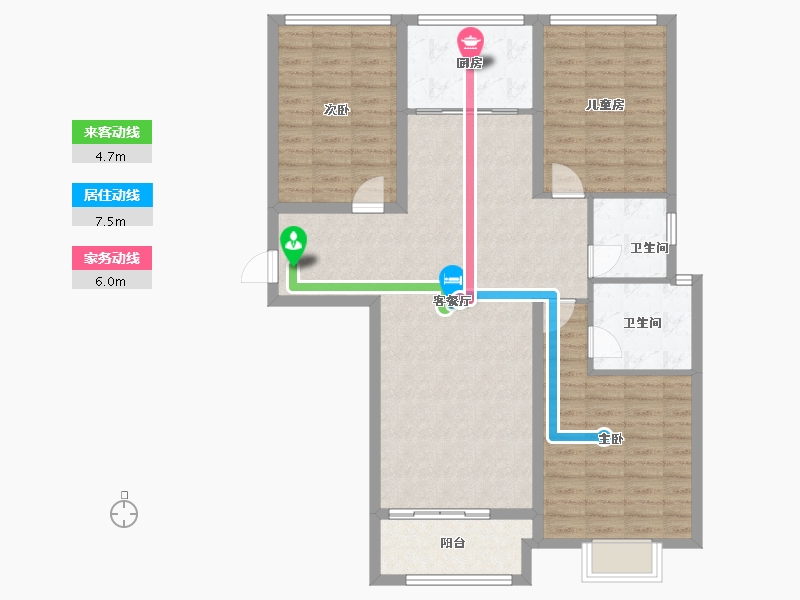 陕西省-宝鸡市-盛世锦园-108.07-户型库-动静线