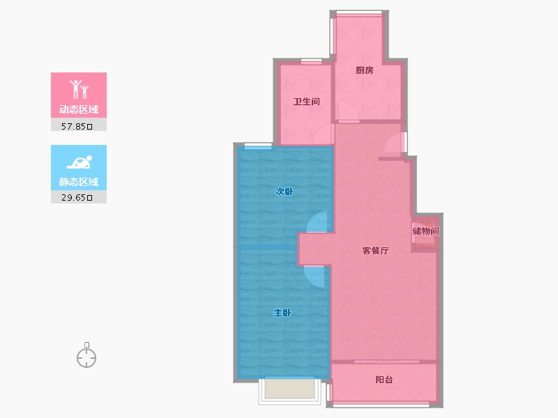 陕西省-西安市-碧桂园凤凰城-79.20-户型库-动静分区