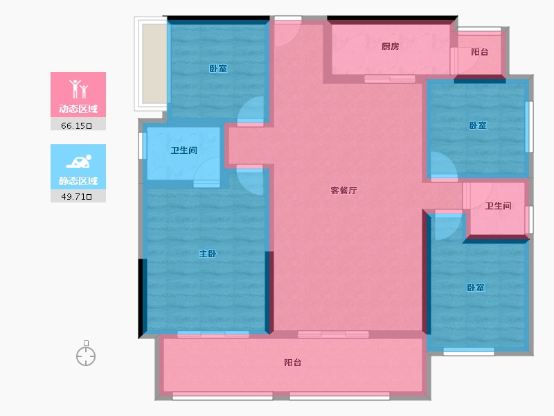 四川省-雅安市-正黄领地翡翠公园-102.65-户型库-动静分区