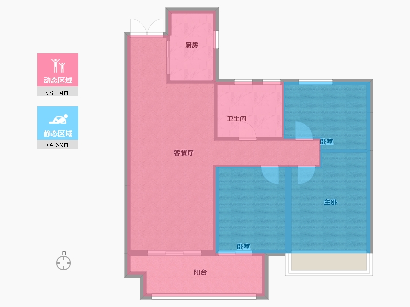 河南省-安阳市-汤阴建业世和府-84.00-户型库-动静分区