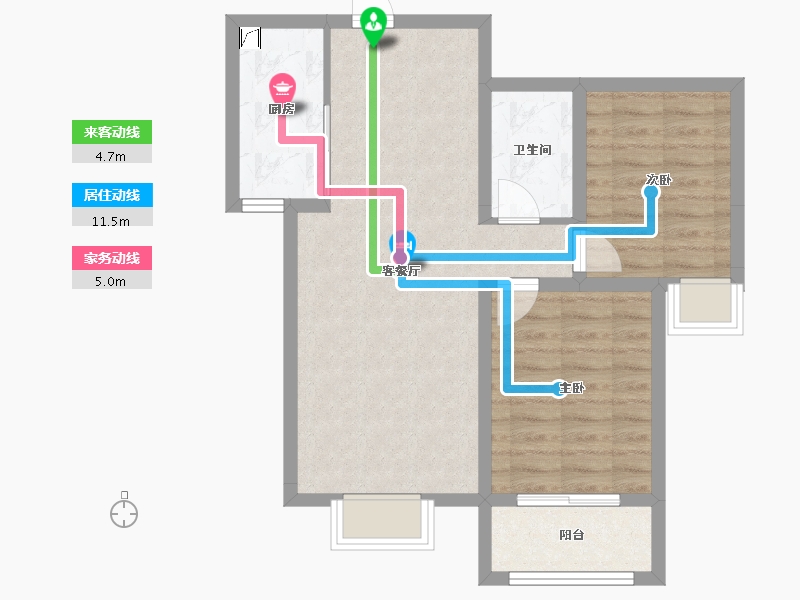 山西省-忻州市-滨河花园-65.99-户型库-动静线