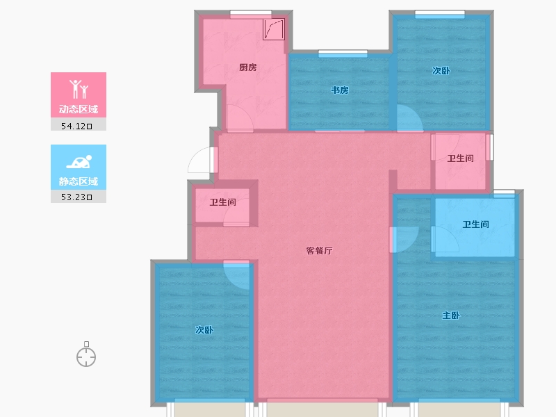 河北省-保定市-爱情城-95.56-户型库-动静分区