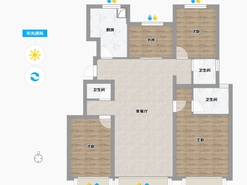 河北省-保定市-爱情城-95.56-户型库-采光通风