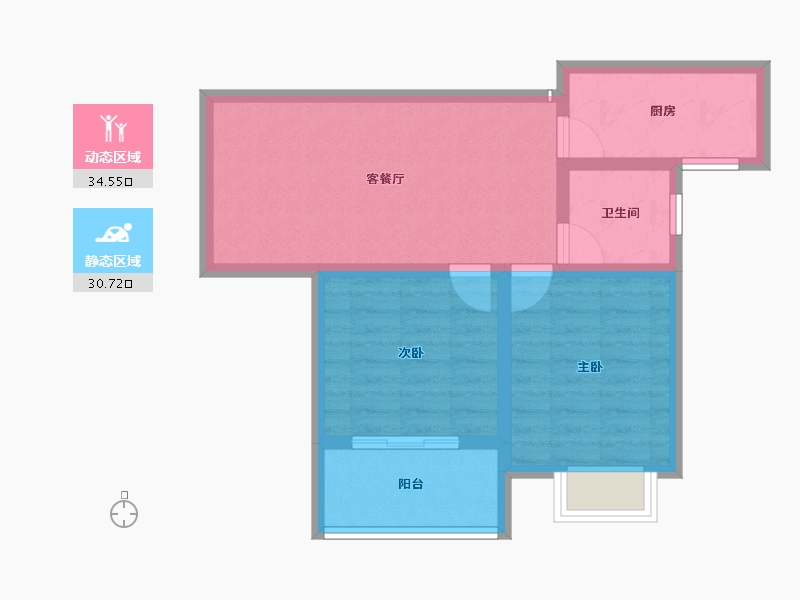 江苏省-淮安市-东城尚景-57.77-户型库-动静分区