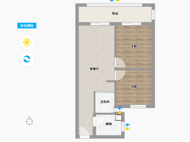 浙江省-嘉兴市-鸿翔宁郭府-48.00-户型库-采光通风