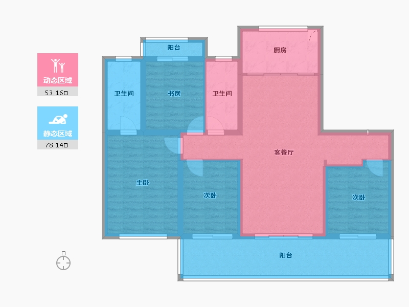 江苏省-南通市-院语江南-118.00-户型库-动静分区