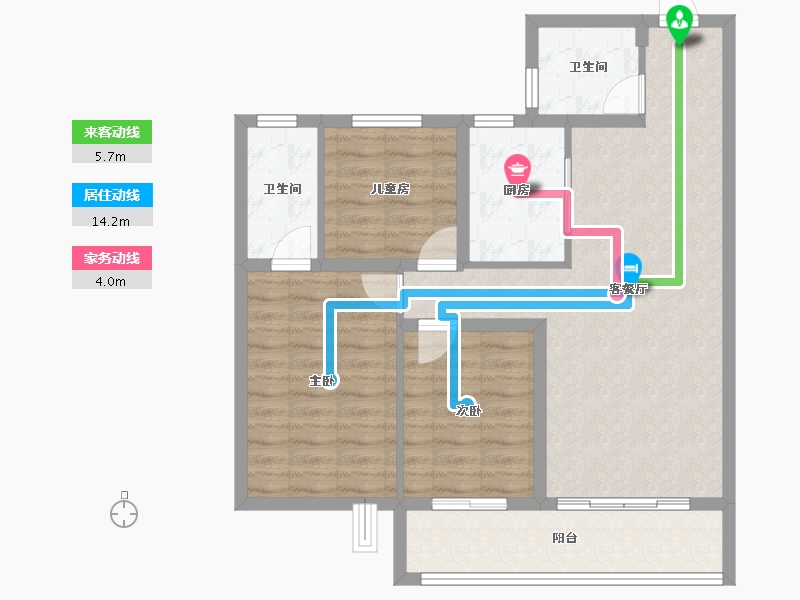 河北省-衡水市-太和新都会-83.49-户型库-动静线