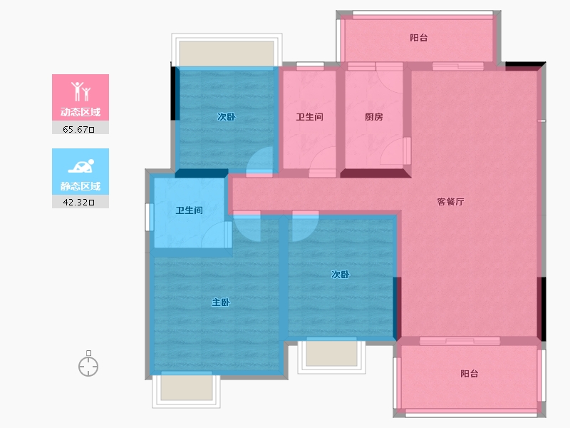 四川省-雅安市-青江华府-95.40-户型库-动静分区