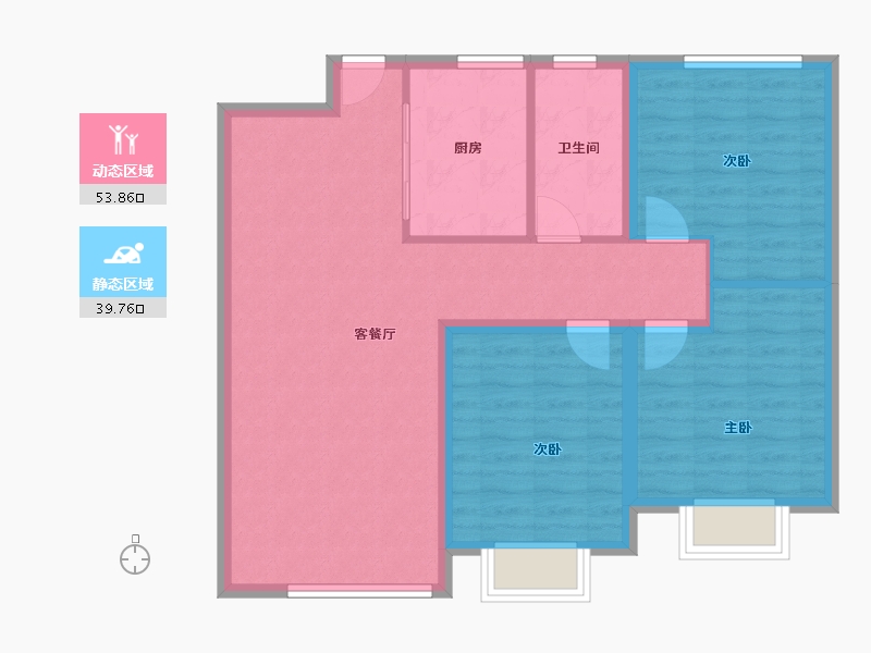 河北省-衡水市-恒茂城江南御府-84.50-户型库-动静分区