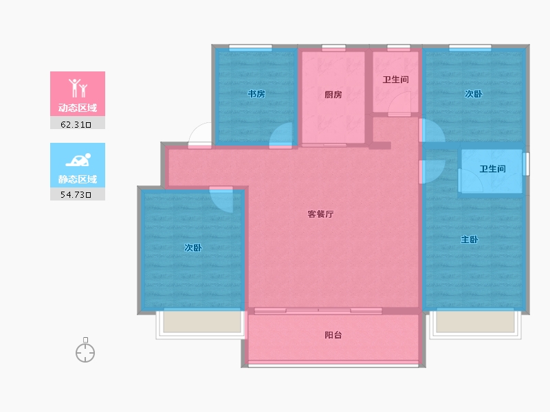 河南省-安阳市-永硕文博苑-104.75-户型库-动静分区