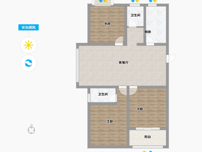 江苏省-淮安市-和誉·金陵府-101.16-户型库-采光通风