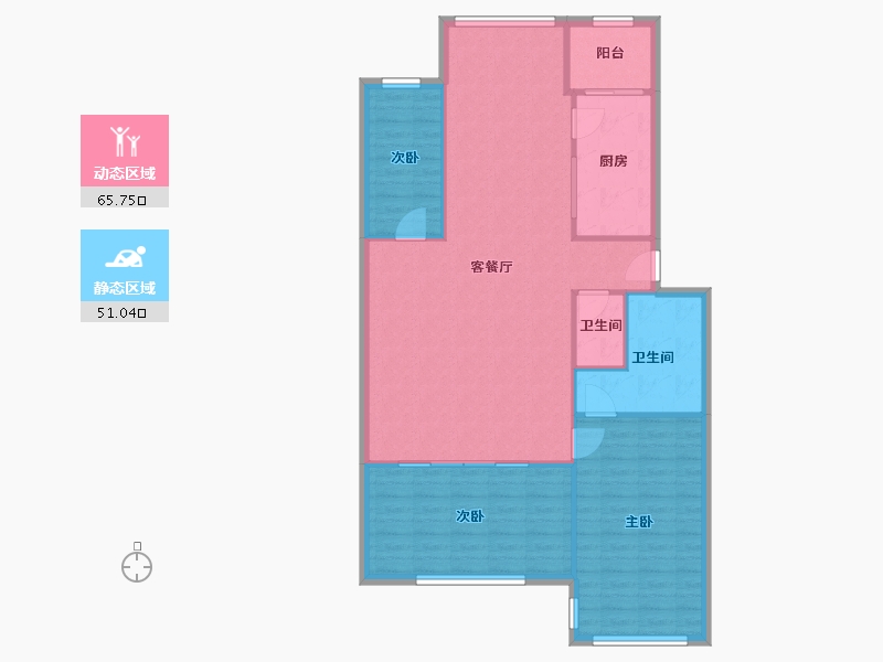 山东省-烟台市-声远山庄-110.00-户型库-动静分区