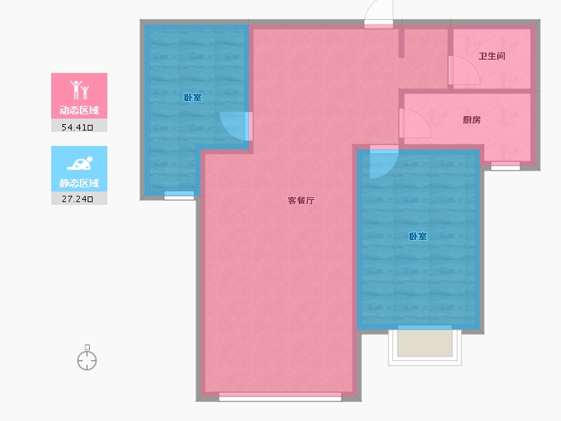 内蒙古自治区-鄂尔多斯市-学府名苑-73.33-户型库-动静分区