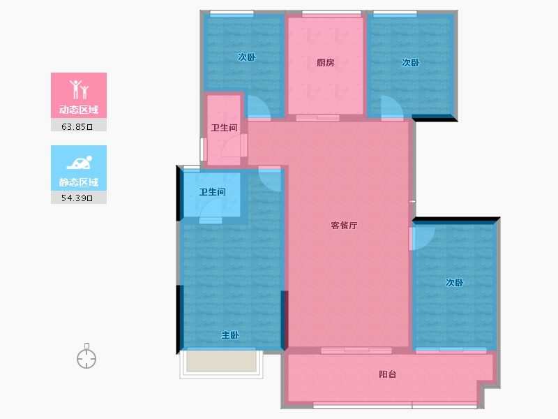 四川省-雅安市-蜀天星辰-105.68-户型库-动静分区