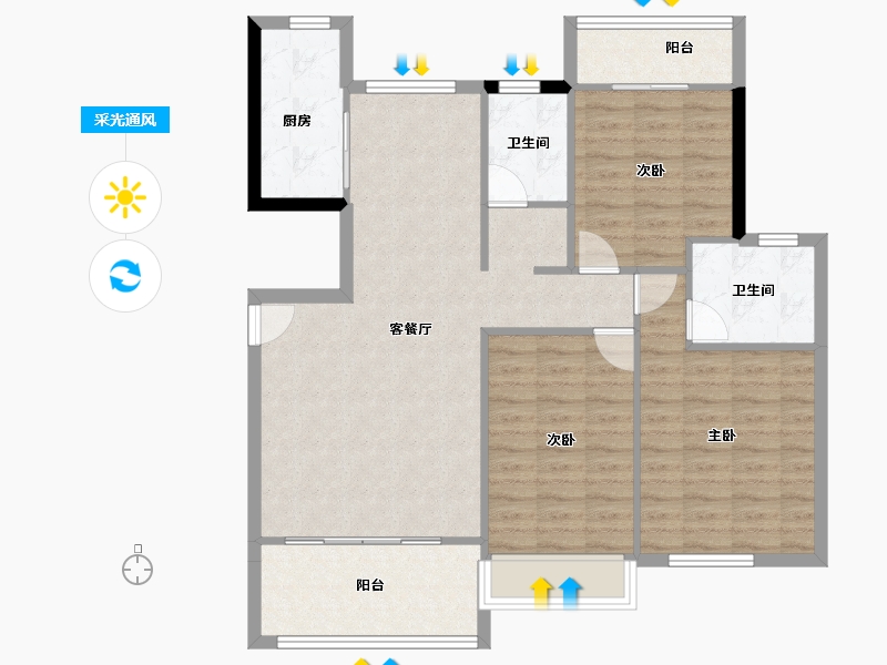 贵州省-毕节市-万晟阳光城-99.30-户型库-采光通风