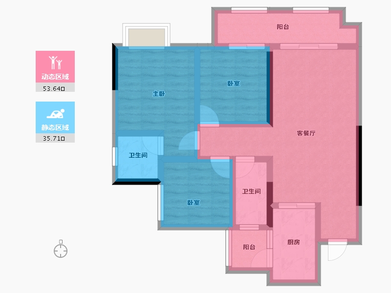 四川省-雅安市-正黄领地翡翠公园-78.28-户型库-动静分区