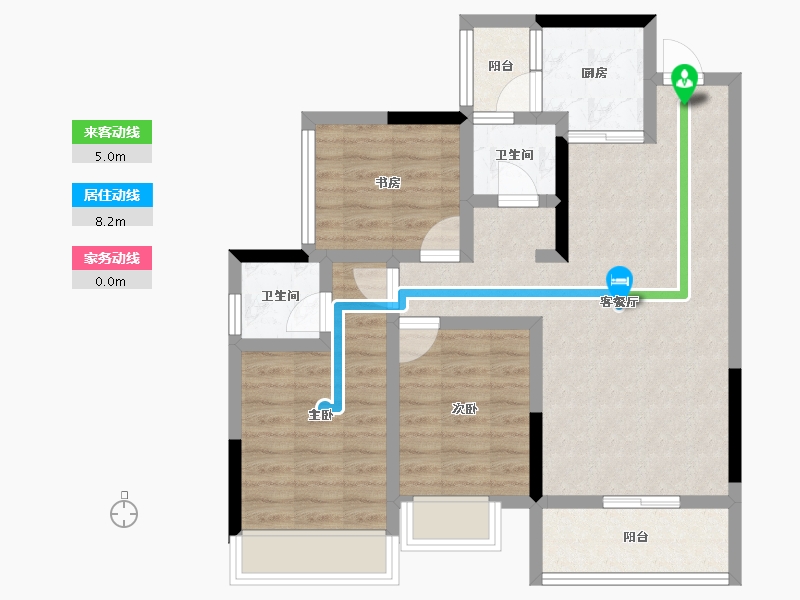 四川省-雅安市-蜀天星辰-74.78-户型库-动静线