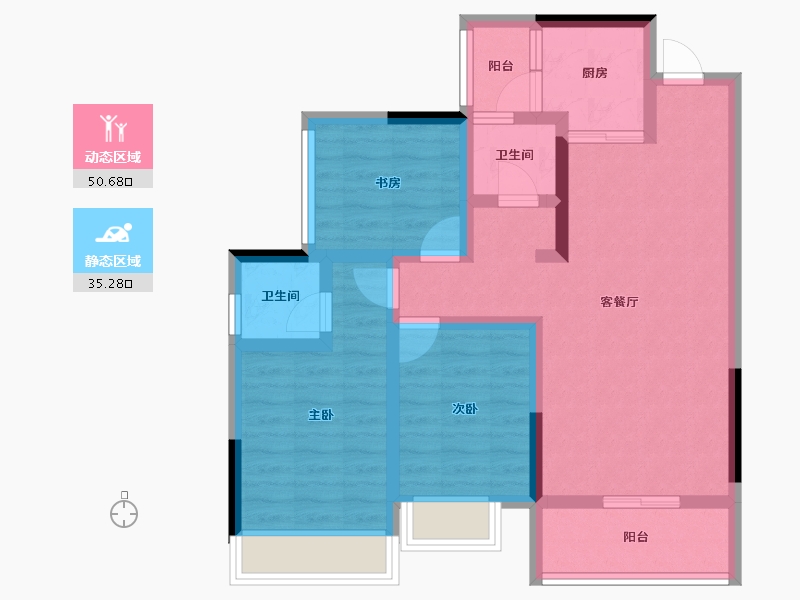 四川省-雅安市-蜀天星辰-74.78-户型库-动静分区