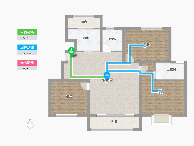 陕西省-宝鸡市-盛世锦园-100.54-户型库-动静线