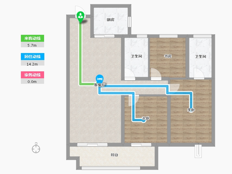 陕西省-宝鸡市-三迪锦雲府-94.12-户型库-动静线