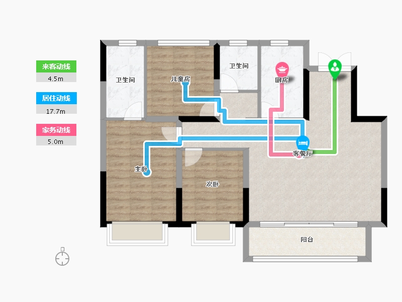 黑龙江省-齐齐哈尔市-新松拾光印-93.39-户型库-动静线