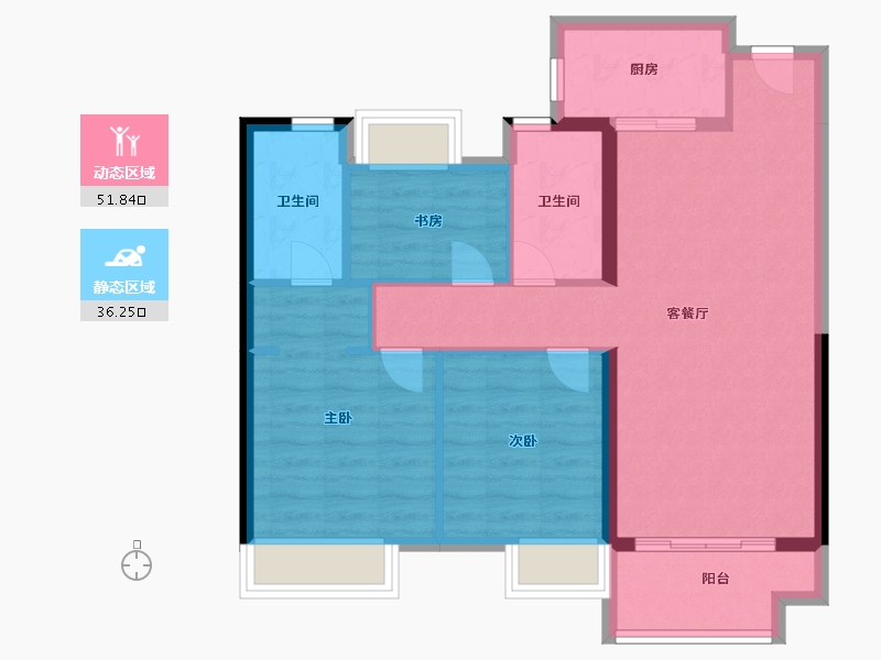 湖北省-鄂州市-合景梧桐四季-79.00-户型库-动静分区