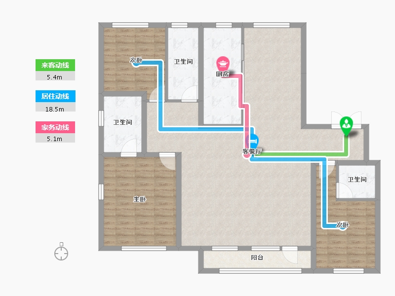 河北省-廊坊市-上邦壹號院-131.29-户型库-动静线