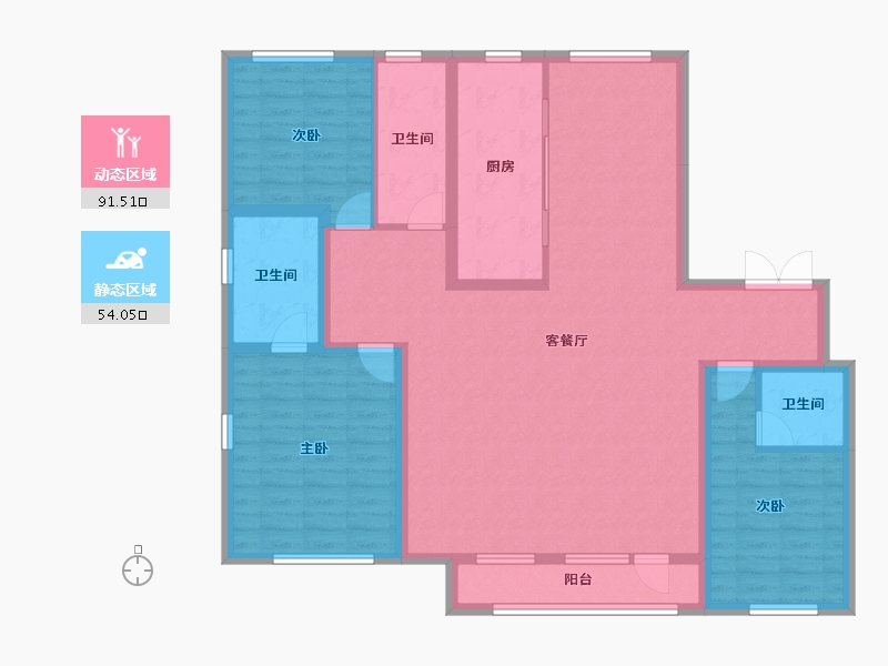 河北省-廊坊市-上邦壹號院-131.29-户型库-动静分区