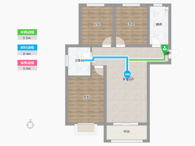 山西省-忻州市-滨河花园-76.79-户型库-动静线