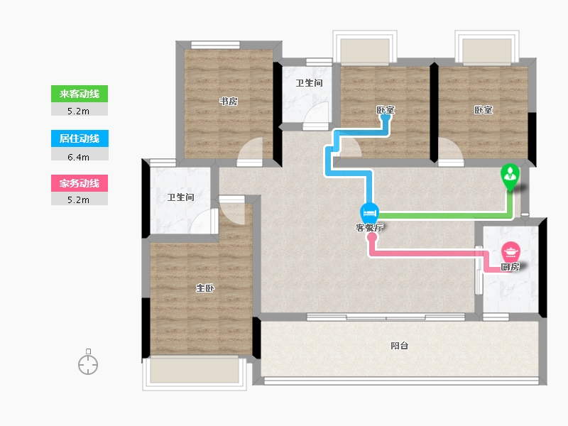 四川省-雅安市-正黄翡翠台-100.32-户型库-动静线