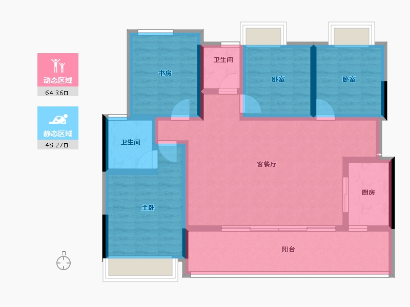 四川省-雅安市-正黄翡翠台-100.32-户型库-动静分区