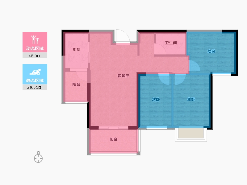 湖南省-株洲市-星合湘水湾-69.01-户型库-动静分区