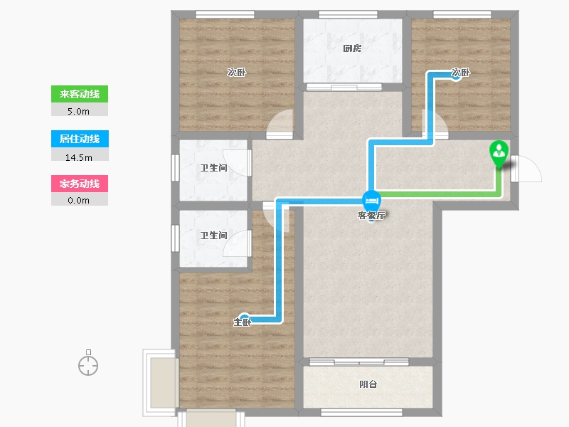 陕西省-宝鸡市-华厦中央公园-93.40-户型库-动静线