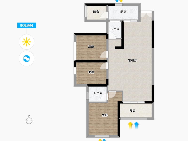 贵州省-遵义市-时代中央-92.31-户型库-采光通风