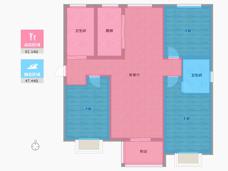 河北省-衡水市-富城嘉苑-97.79-户型库-动静分区