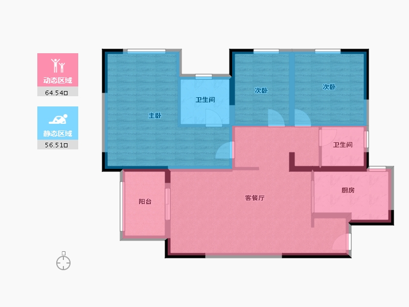 河南省-洛阳市-洛阳府-109.00-户型库-动静分区